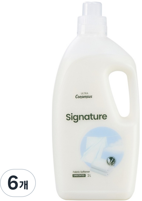 컨센서스 울트라 시그니처 농축형 섬유유연제 무향, 2L, 상세페이지참조, 6개