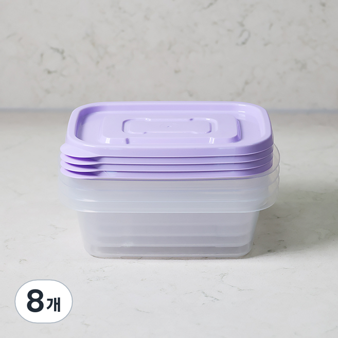 롯데이라이프 이라이프 튼튼간편 보관용기 직사각, 8개, 520ml