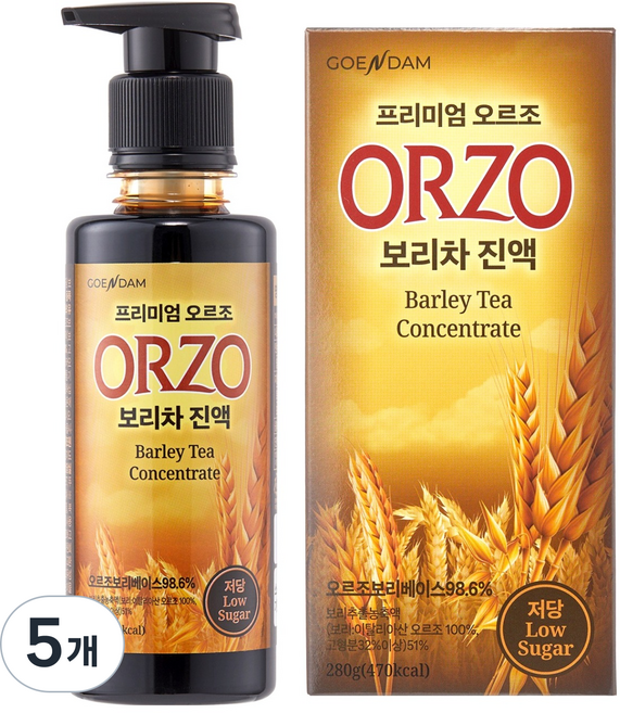 고은담 프리미엄 오르조 저당 보리차 진액, 280g, 5개