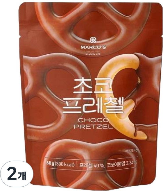 마르코스 초콜릿 초코프레첼, 2개, 60g