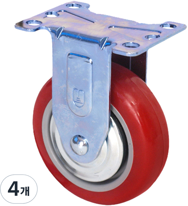 월드크린 PVC 적색 바퀴 고정형, 4개