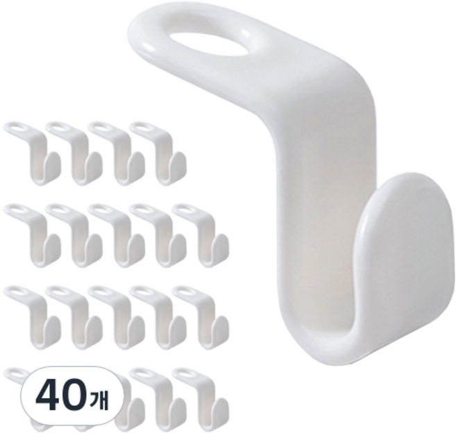 피키픽스 옷걸이 연결형 후크, 화이트, 40개