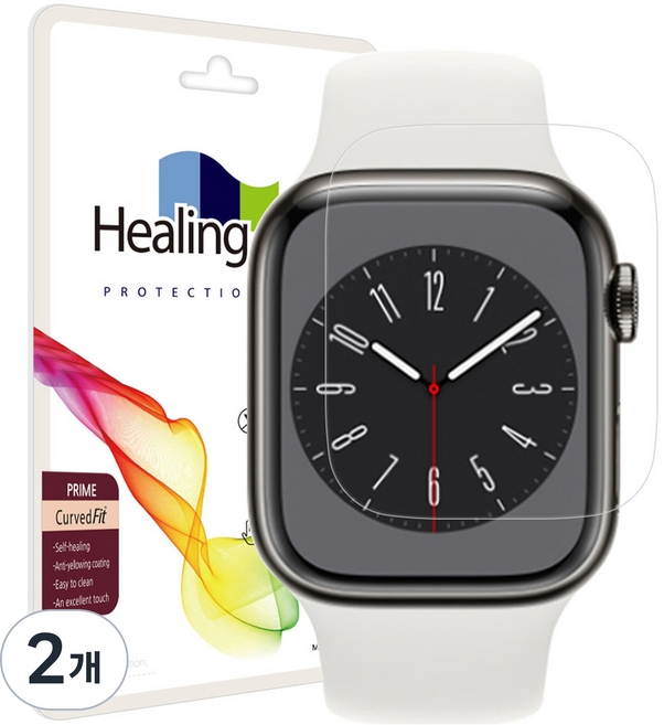 힐링쉴드 애플워치 프라임 고광택 액정보호필름 2매, 2개