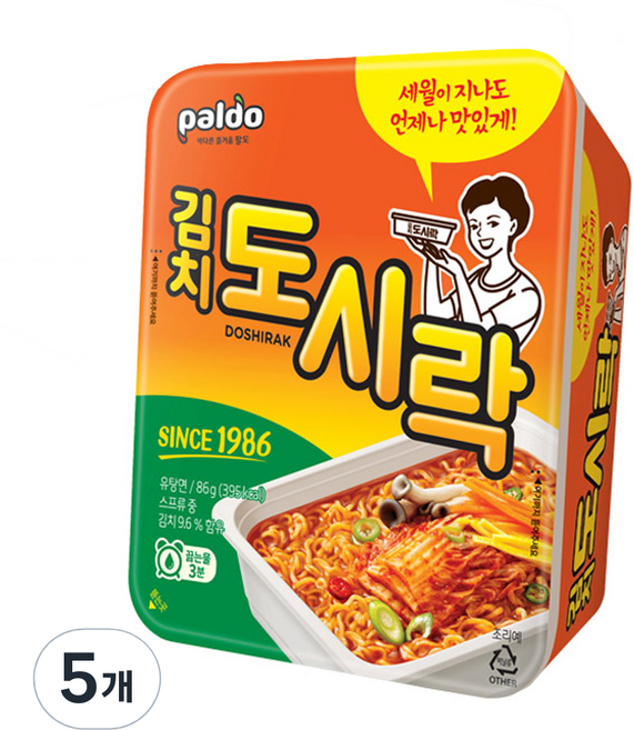 팔도도시락 김치 86g, 5개