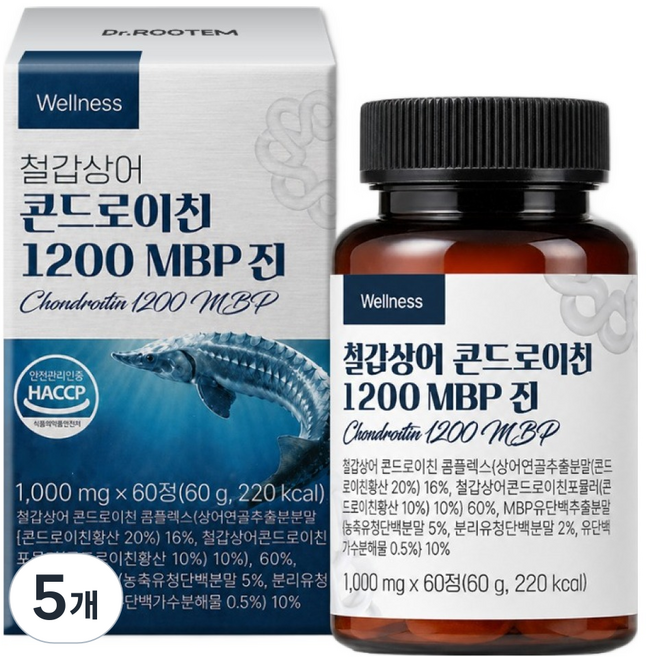 닥터루템 철갑상어 콘드로이친 1200 MBP 진 60g, 5개, 60정