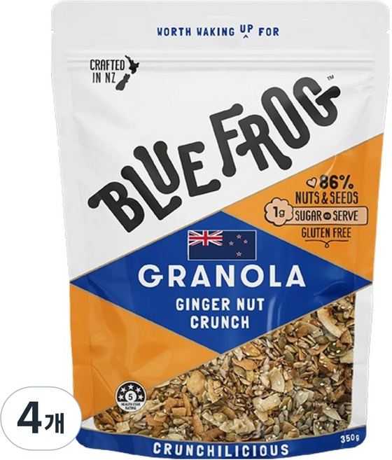 블루프로그 그래놀라 진저넛츠 크런치, 4개, 350g