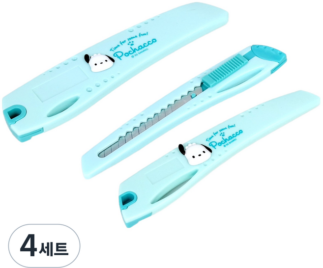 바이하츠 포차코 컷터칼 소 2p + 컷터칼 대 세트, 4세트