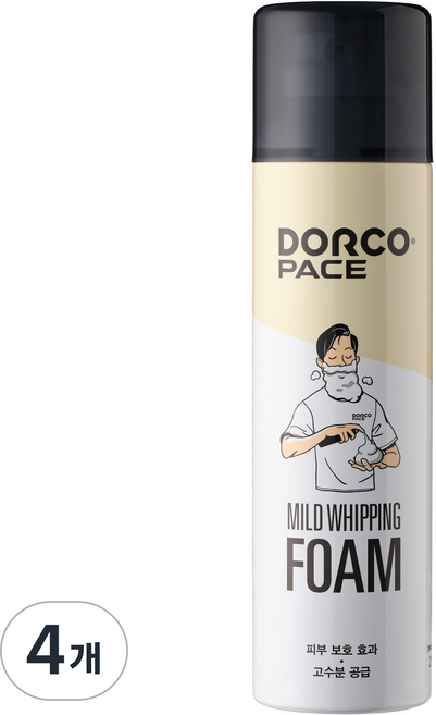 PACE 도루코 페이스 마일드 휘핑 폼, 250ml, 4개