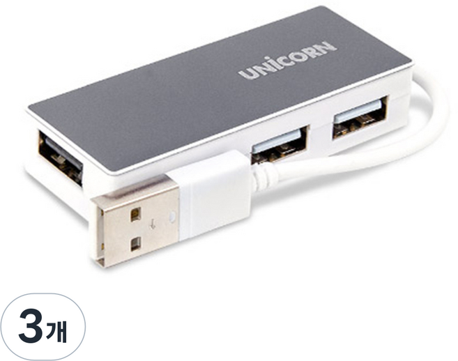 UNiCORN USB2.0 4埠 無電源 USB集線器 RH-A40, 灰色