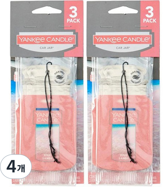 양키캔들 카자 차량용 방향제 3p, 4개, 핑크샌드