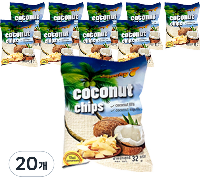 럭키세븐 코코넛칩, 32g, 20개