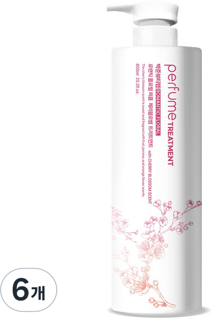 박준뷰티랩 로맨틱 플로럴 퍼퓸 체리블라썸 트리트먼트, 6개, 600ml