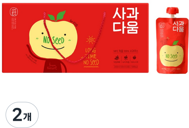 사과다움 저온살균 NFC 씨 제거 사과즙, 120ml, 40개
