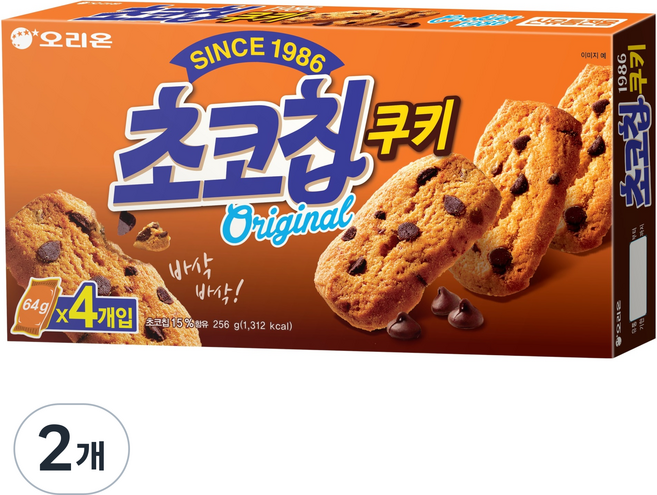 오리온 초코칩쿠키, 256g, 2개