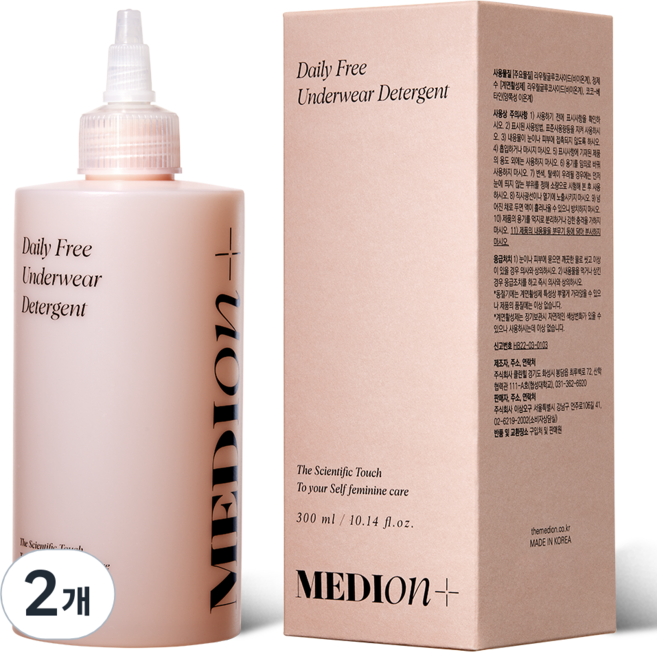 메디온 데일리프리 속옷 전용세제 본품, 2개, 300ml