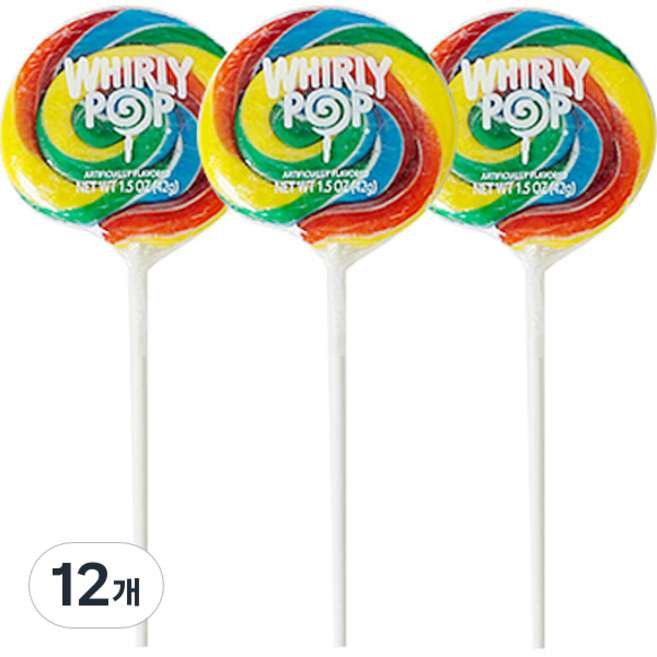 휘리팝 레인보우 롤리팝, 42g, 12개