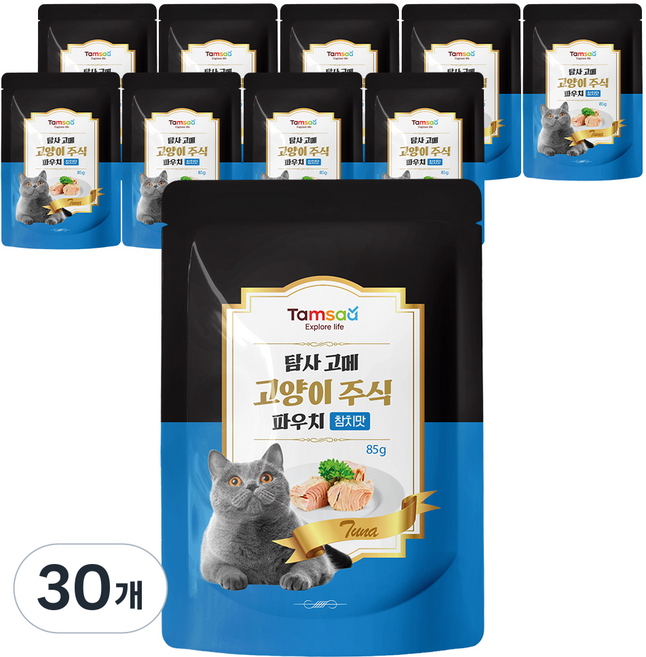 탐사 고양이 고메 주식 파우치, 85g, 30개, 참치