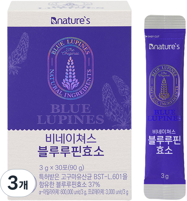 비네이쳐스 고구마유산균 블루루핀효소 30p, 90g, 3개