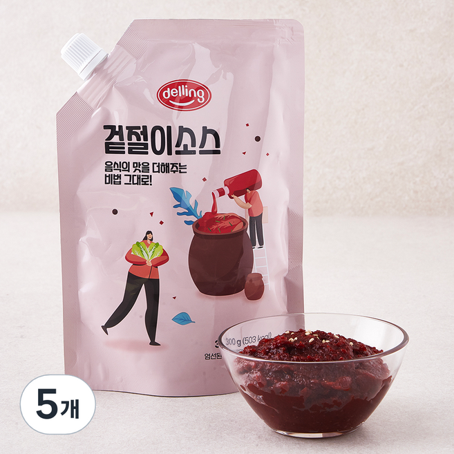 델링 겉절이 소스, 300g, 5개