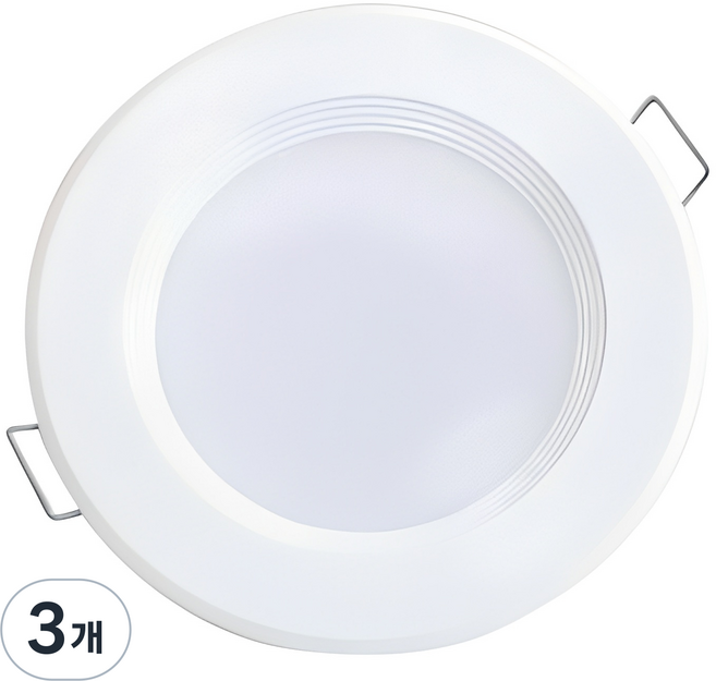 Flux 擴散型 LED 崁燈 8W, 白色 + 白光, 3個