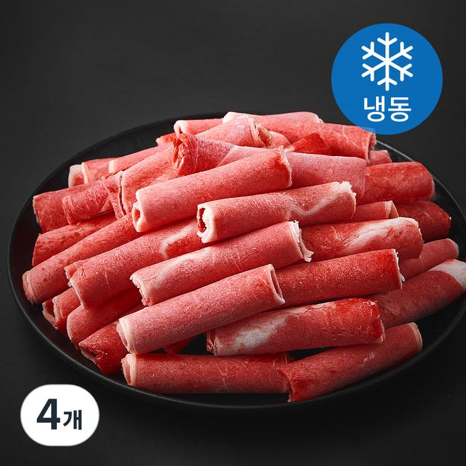 레커컷 호주산 소고기 샤브샤브용 (냉동), 4개, 500g