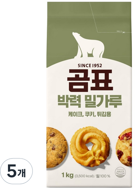 곰표 박력 밀가루, 1kg, 5개