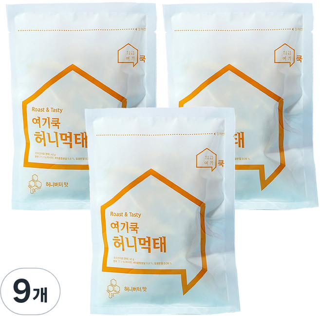 여기쿡 로스팅 시즈닝 청양먹태, 45g, 9개