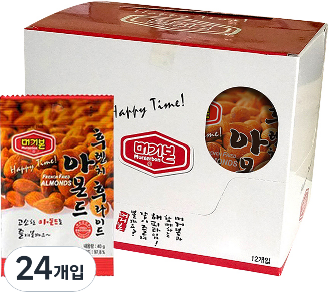 머거본 후렌치 후라이드 아몬드, 40g, 24개