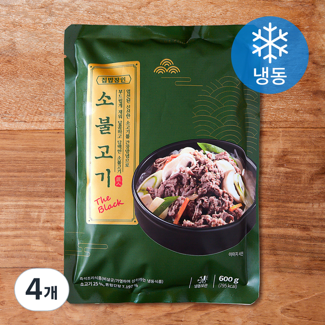 집밥장인 소불고기 더블랙 (냉동), 600g, 4개