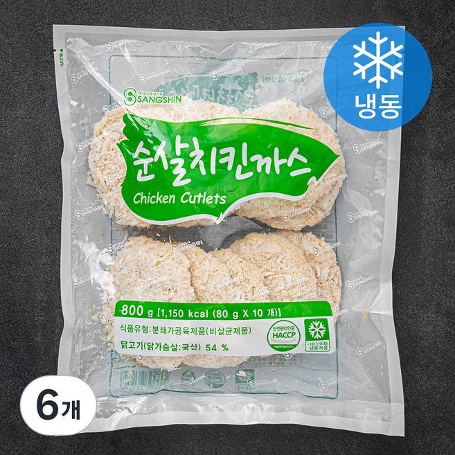 상신 순살 치킨까스 10장 (냉동), 800g, 6개