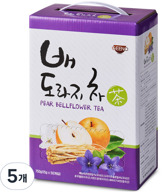 지노 배 도라지차, 15g, 50개입, 5개