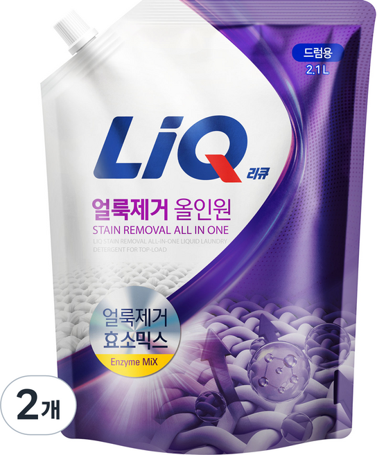리큐 얼룩제거 올인원, 2.1L, 2개