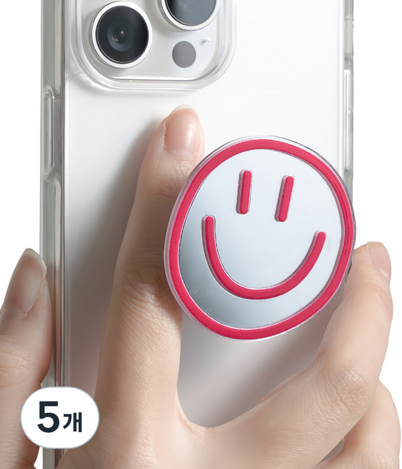 누아트 미러 그립 스마트톡, 스마일핑크, 5개