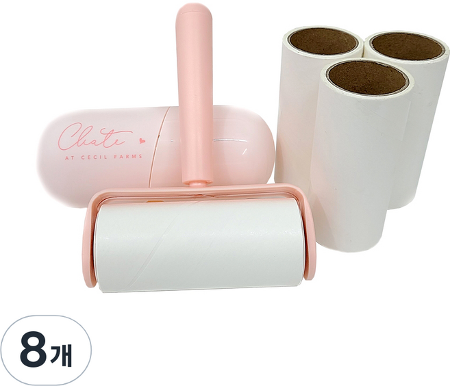 주앤지 휴대용 미니 먼지제거 테이프 클리너 본품 핑크 + 리필 3p, 2세트