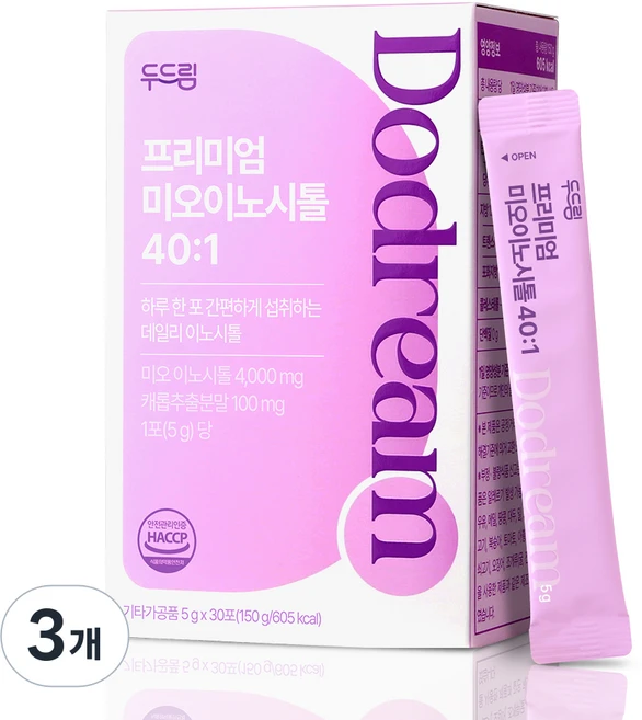 두드림 프리미엄 미오이노시톨 40:1, 3개, 30회분 - 쿠팡
