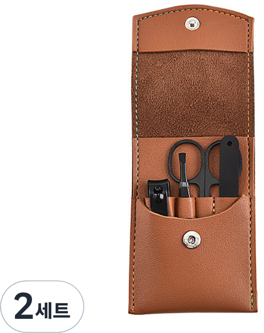 놀자리빙 클린맨 블랙에디션 네일 케어 도구 4종 세트, 브라운, 2세트