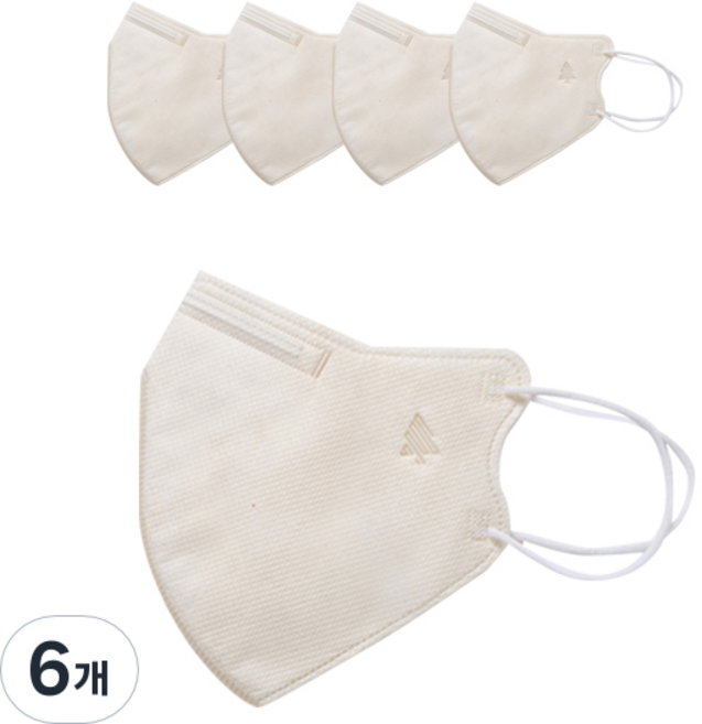 새부리형 호프리미엄 비말차단 마스크 KF-AD, 5개입, 6개, 린넨아이보리
