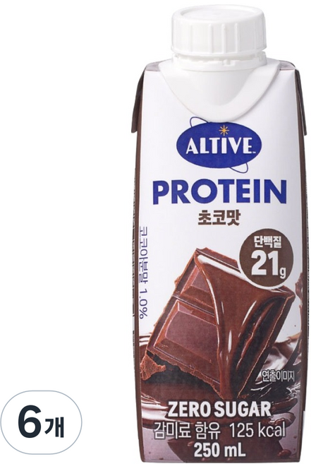 얼티브 프로틴 초코맛, 250ml, 6개