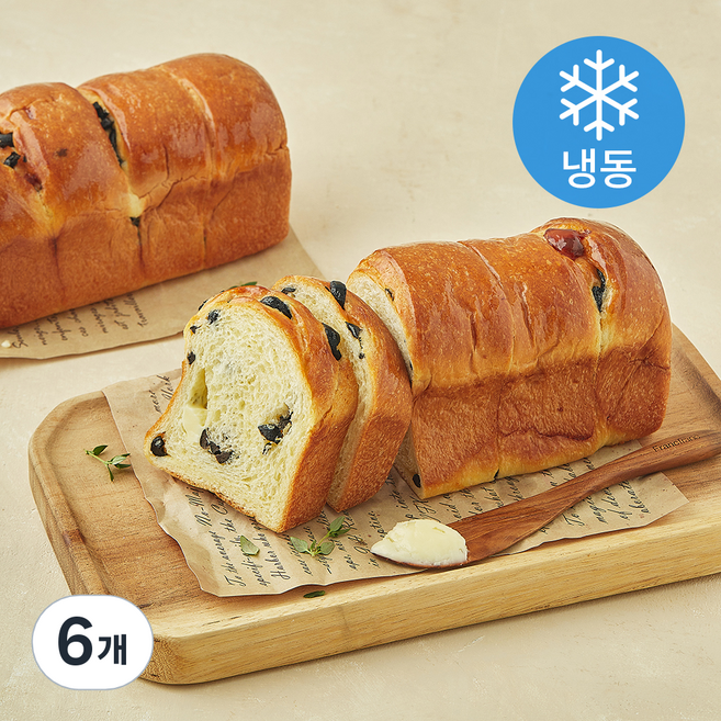 페피트파리 브리오슈 올리브 치즈 식빵 (냉동), 230g, 6개