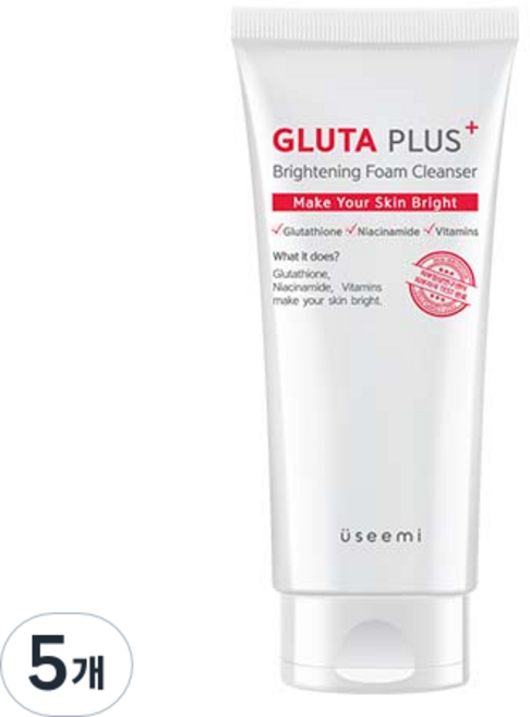 유씨미 글루타 플러스 브라이트닝 폼 클렌저, 5개, 150ml