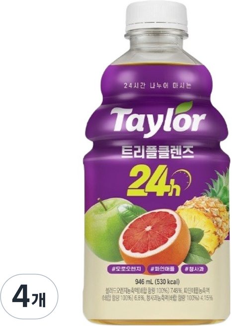 Taylor 三重淨化24h果汁, 4個, 946ml