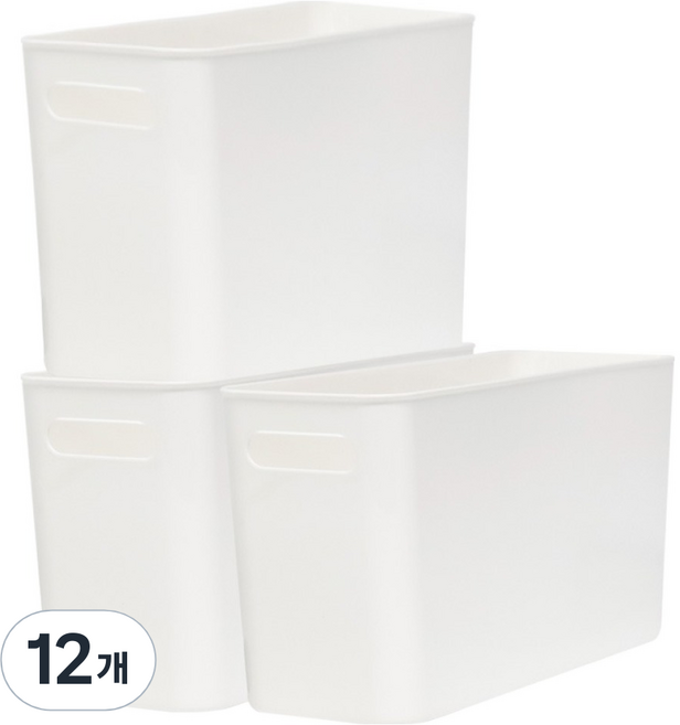 데일리블룸 오픈 펜트리 수납함 바스켓 정리 슬림, 화이트, 12개