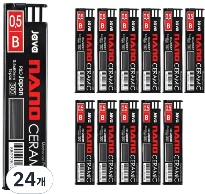자바펜 나노세라믹 300 샤프심 B, 0.5mm, 24개