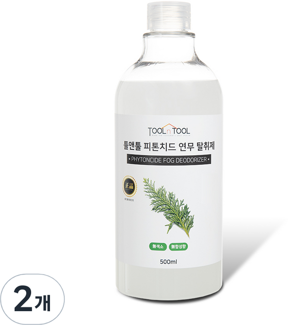 툴앤툴 피톤치드 연무 탈취제 본품, 500ml, 2개