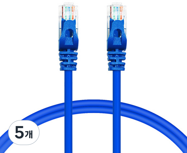 AVIVE 고급형 UTP CAT6 랜선 케이블, BLUE, 5개, 5m
