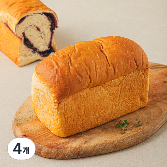 프레시오늘 우리밀 유크림 리얼버터 블루베리 수제 통식빵, 240g, 4개, 1개입