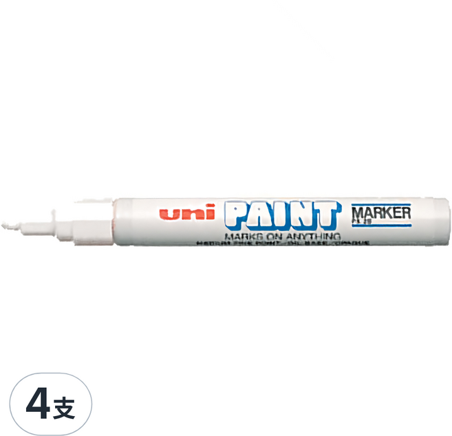 Uni 三菱 中字油漆筆 PX-20 白色, 1色, 4支
