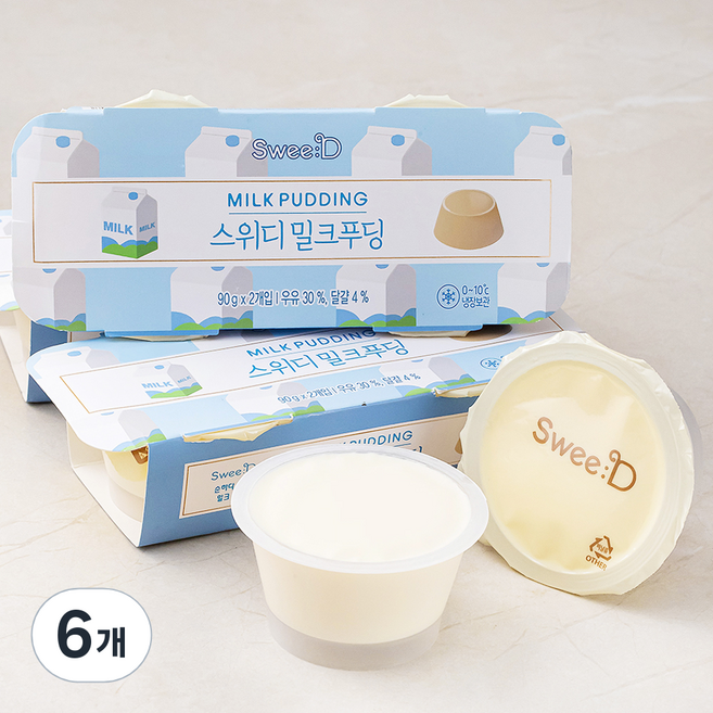 스위디 밀크 푸딩, 90g, 2개입, 6개