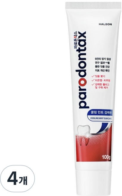 8위 - 파로돈탁스 쿨링 민트 검케어 치약, 100g, 1개입, 4개