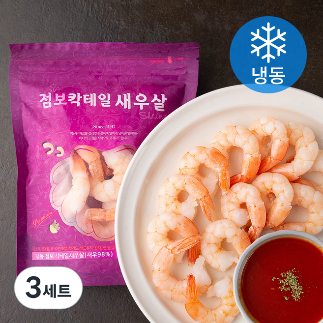 알찬해 해물담다 점보 칵테일 새우살 200g + 매콤칠리갈릭 소스 150g (냉동), 3세트